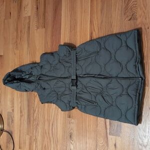 Swiss Tech Long Hooded Vest with Belt